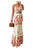 CHICME Floral Printed Maxi Dress Tie Ruched Shirred Bandeau Party Dress Slim Fit Ruffle Hem Vacation Dresses - Closet Her'