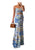 CHICME Floral Printed Maxi Dress Tie Ruched Shirred Bandeau Party Dress Slim Fit Ruffle Hem Vacation Dresses - Closet Her'