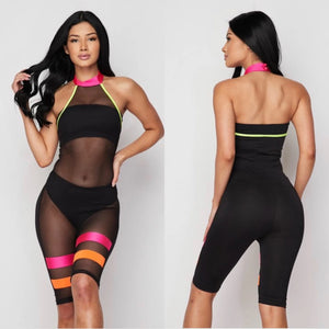 See Me Neon Romper - Closet Her'