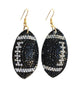 Black Football Earrings