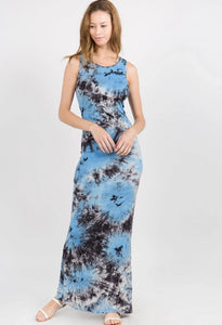 Blue Tye Dye Dress - Closet Her'