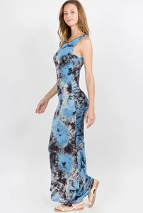Blue Tye Dye Dress - Closet Her'