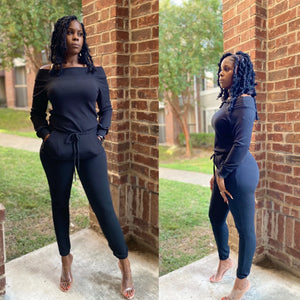 Chillin Black Jumpsuit - Closet Her'
