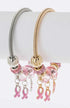 Pink Ribbon Charm Bracelet Set